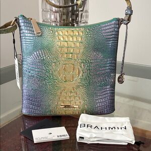 Brahmin Katie crossbody handbag bag Green Assorted Ombre NWT